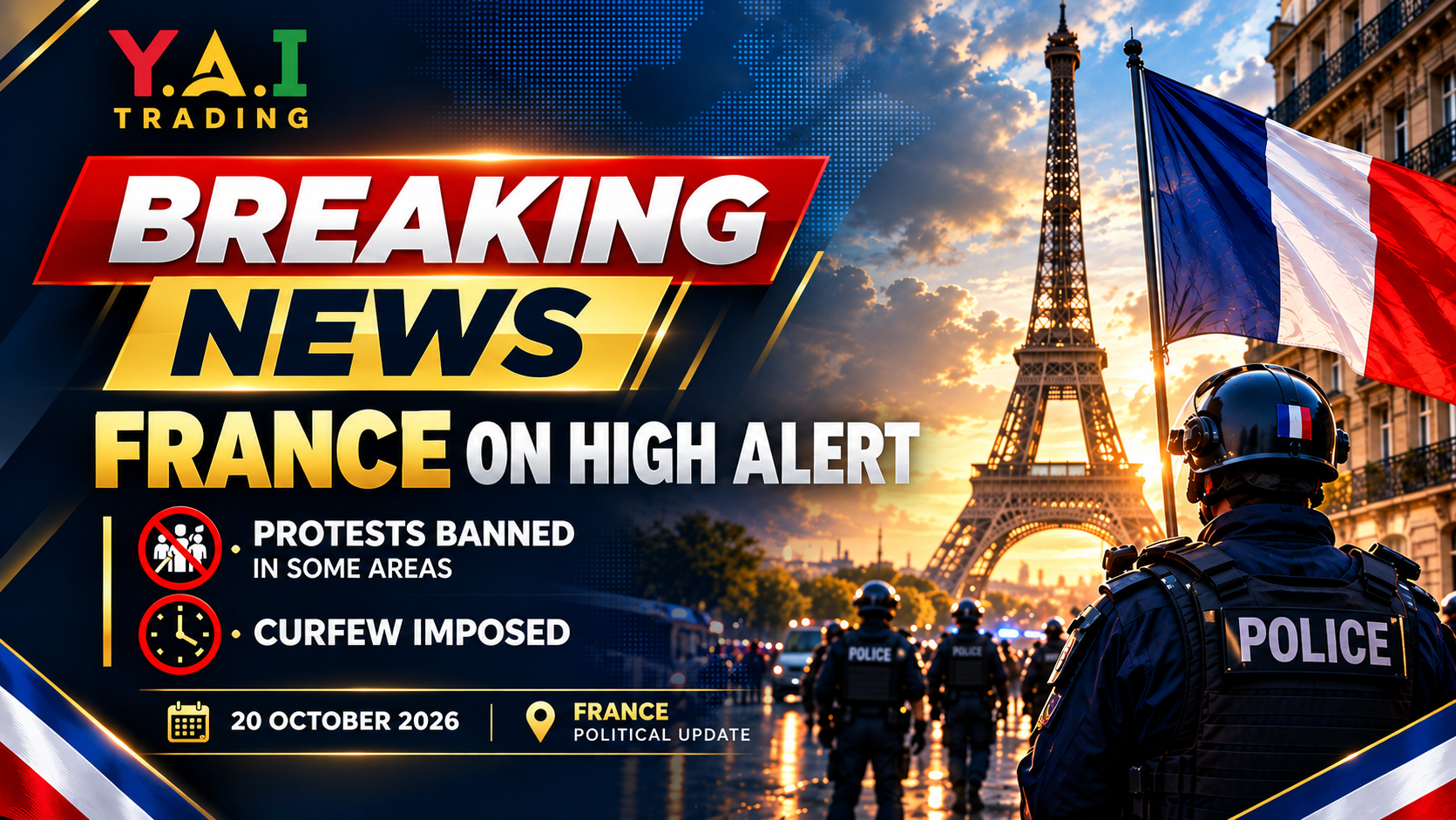 🚨 BREAKING NEWS: បារាំងប្រកាសហាមឃាត់បាតុកម្មនៅតំបន់មួយចំនួន និងដាក់បម្រាមគោចរ ក្រោយភាពចលាចលធ្ងន់ធ្ងរ
